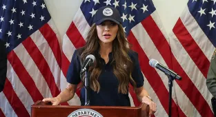 ICE Barbie Kristi Noem's LA riots press conference descends into chaos