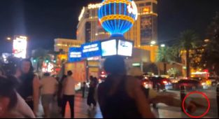 Moment YouTuber 'opened fire on his rival and wife' in Las Vegas