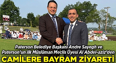  Paterson Belediye Başkanı Andre Sayegh ve Paterson'un ilk Müslüman Meclis Üyesi'nden Camilere Bayram Ziyareti