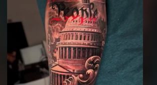 Trump ally unveils dramatic new tattoo showing off his patriotism