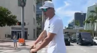 Wild moment Rob Gronkowski suffers road rage