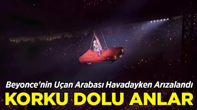 Beyonce Konserinde Korku Dolu Anlar: Uçan Araba Yan Yattı, Sahne Şovu Yarıda Kaldı