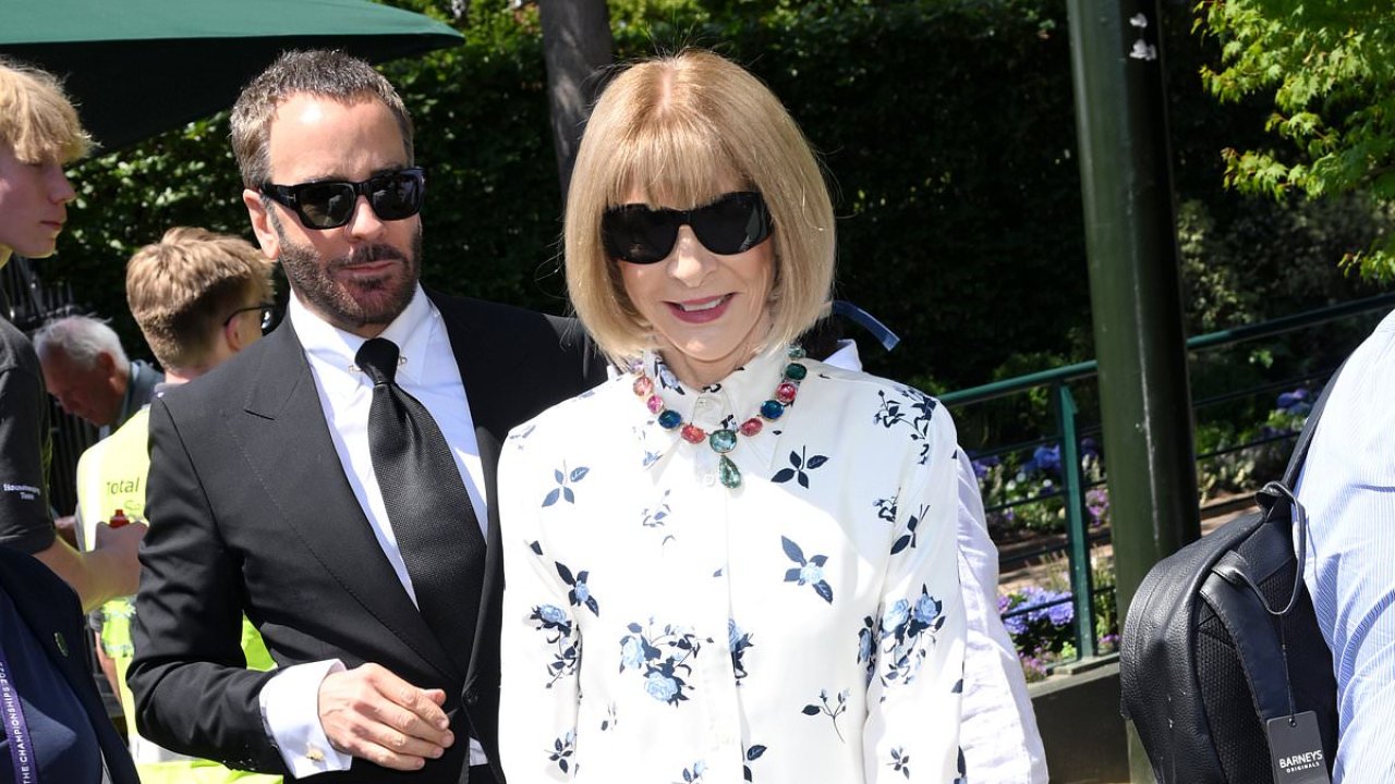 Anna Wintour is all smiles at Wimbledon ahead of men's semi-finals