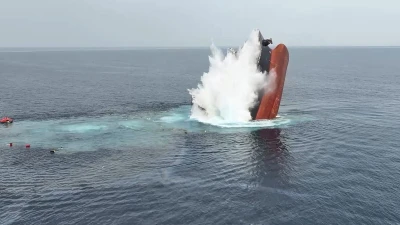 Houthis blow up another cargo ship and share shocking footage of blast