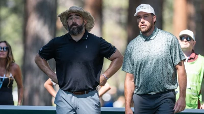 Jason and Travis Kelce in bear scare on golf course days after attack