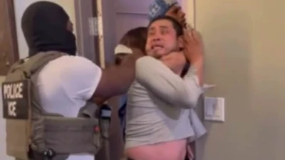 Moment migrant is dragged out of California medical clinic by ICE