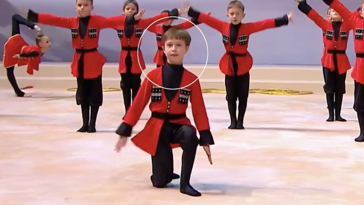 'Putin's secret ten-year-old son with gymnast lover' is seen on stage