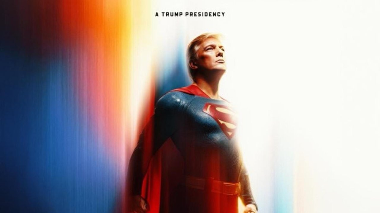 Trump is turned into Superman in modified movie poster