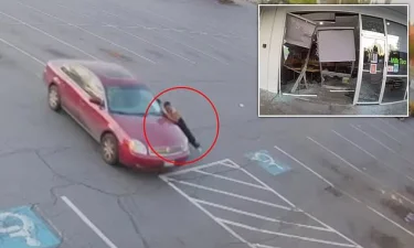 SUV's attempt to tow away broken down car ends with THREE disasters