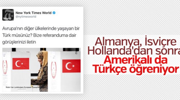 New York Times Gazetesi Türkçe Tweet Attı