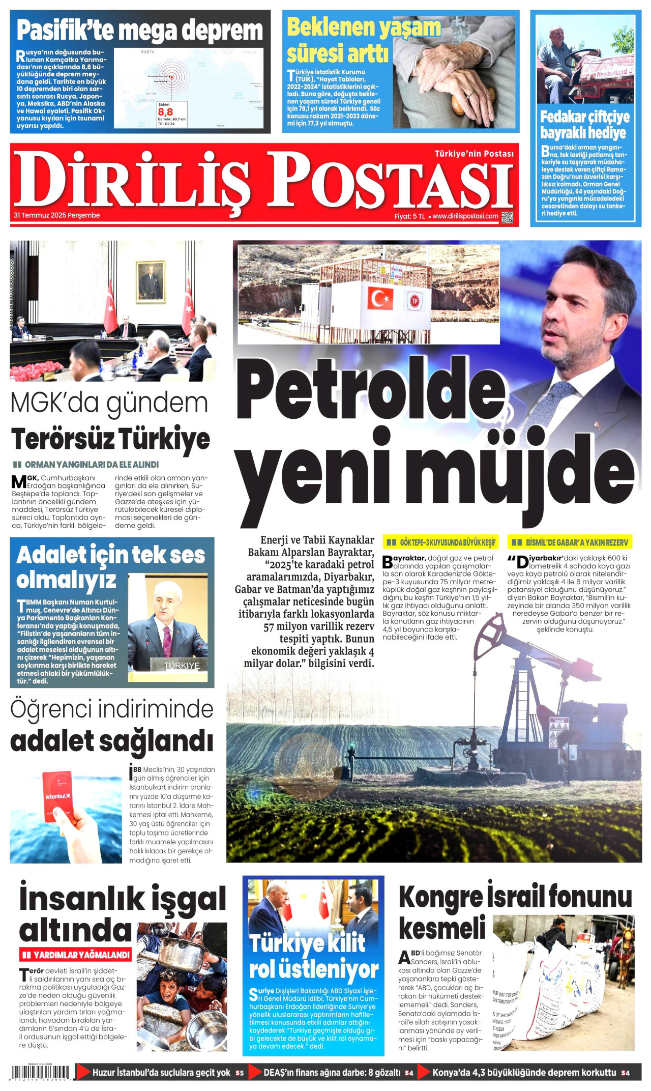DİRİLİŞ POSTASI Gazete Manşeti