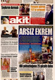 YENİ AKİT Gazete Manşeti