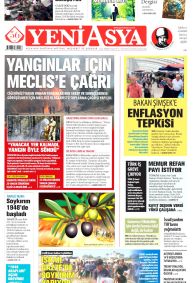 YENİ ASYA Gazete Manşeti