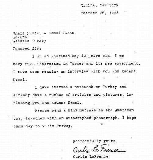 Atatürk ile ABD’li çocuk arasında tarihe geçen mektuplaşma