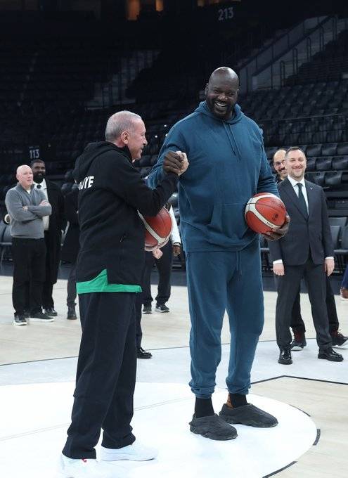 Erdoğan, Shaquille O’Neal ile parkede buluştu