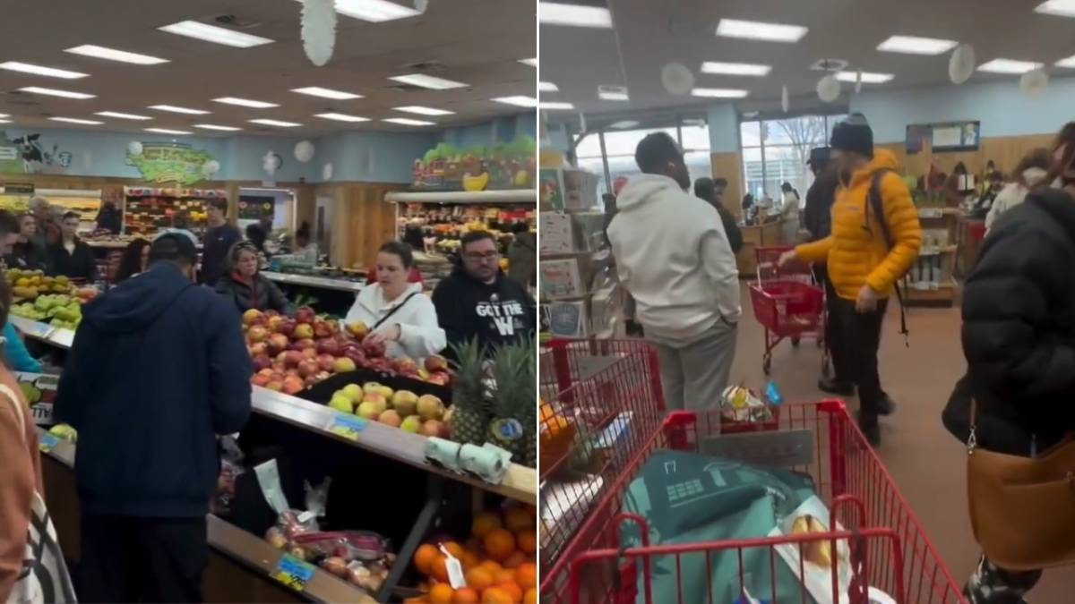 Kar fırtınası öncesi market izdihamı yaşandı