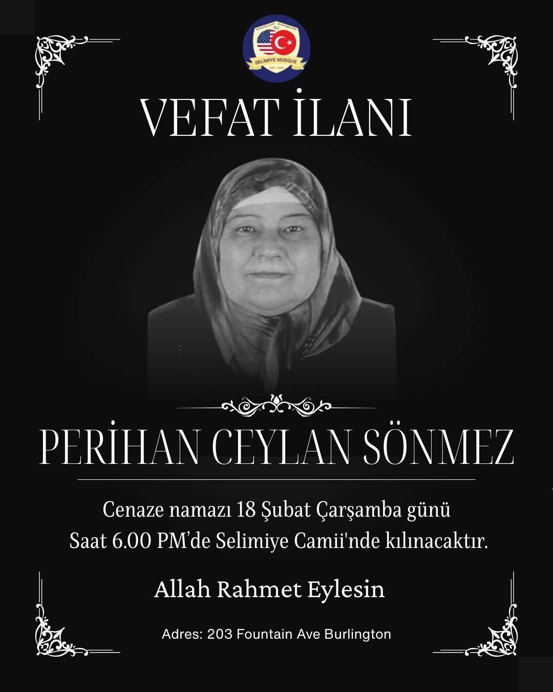 Perihan Ceylan Sönmez vefat etti