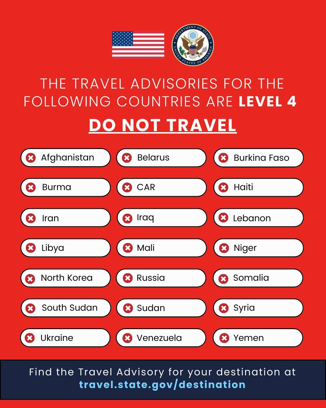 ABD Dışişleri’nden “seyahat etmeyin” uyarısı!