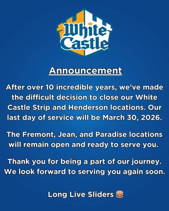 White Castle kepenk indiriyor