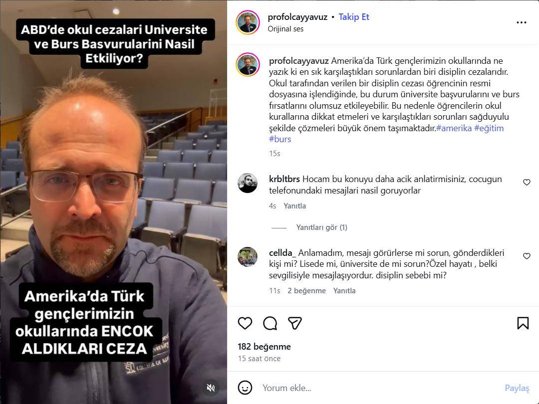 Prof. Dr. Olcay Yavuz’dan ABD’deki velilere kritik uyarı